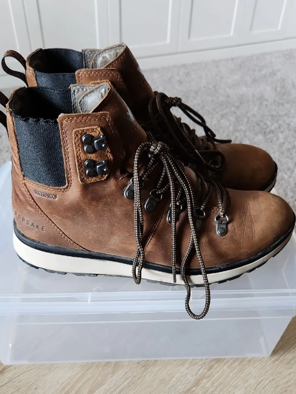 Forsake Brown Leather Lace-Up Men's Outdoor Boots